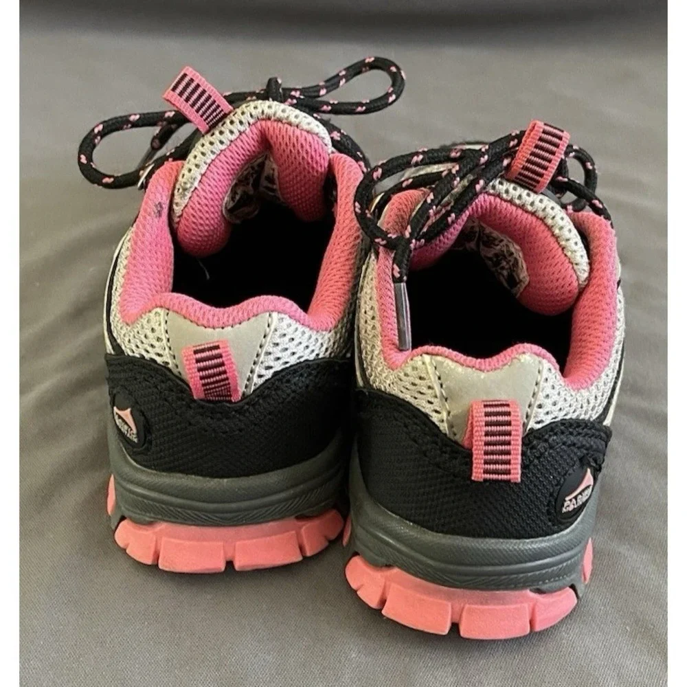 Pacific Mountain Youth Girls Shoe Size 10 Gray Pink Lace Up Hiking Camping
